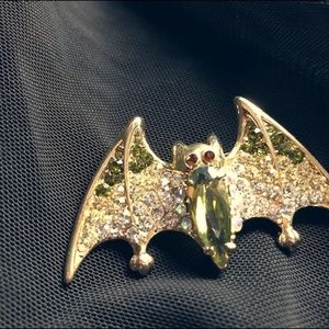 Swarovski gem Bat Broach